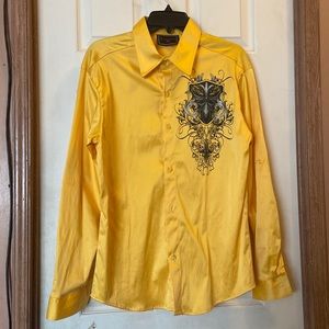 Patroncito Yellow Silk Dress Shirt